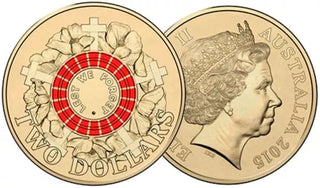 2015 Lest We Forget $2 Coloured Uncirculated Coin
