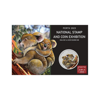 Perth 2023 National Stamp and Coin Exhibition Australian Koala 1oz Silver Coloured Coin in Card