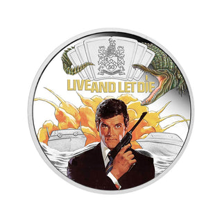 James Bond Live And Let Die 50th Anniversary 2023 1oz Silver Proof Coloured Coin