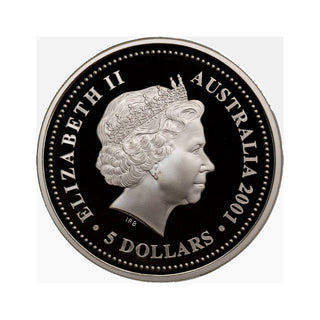 2001 Silver 1oz Sir Donald Bradman Proof $5 Coin