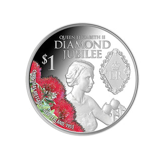 2012 - Silver Dollar Proof Coin - Queen Elizabeth II Diamond Jubilee