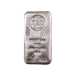 XAG Intrinsic Tender .9999 Silver "Tiger" 1kg Cast Bar