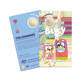 2024 $1 Coloured Uncirculated Coin - Bluey Dollarbucks - The Grannies