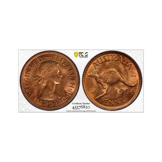 1964 M One Penny 1D Graded MS64RD