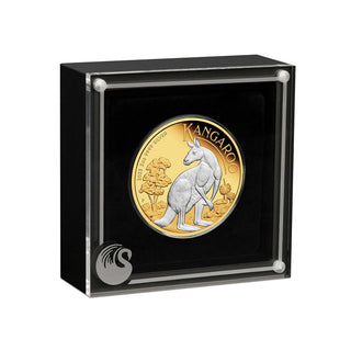 Australian Kangaroo 2023 2oz Silver Reverse Gilded