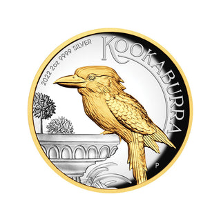2022 Australian Kookaburra 2oz Silver Proof High Relief Gilded