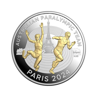 2024 $5 Selectively Gold-Plated Proof Coin - Australian Paralympic Team