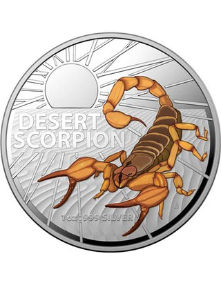 2023 Australia's Most Dangerous - Desert Scorpion 1oz Silver Coloured Proof Coin