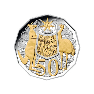 2012 Proof Year Set Selectively Gold Plated 50c