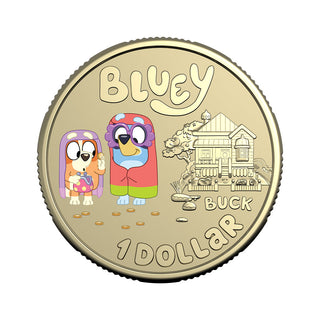 2024 $1 Coloured Uncirculated Coin - Bluey Dollarbucks - The Grannies