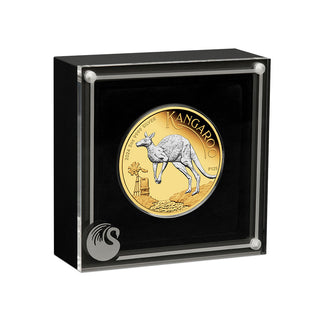 Australian Kangaroo 2024 2oz Silver Reverse Gilded Coin