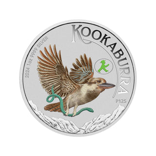 World Money Fair Australian Kookaburra 2024 1oz Silver Coloured Coin In Card