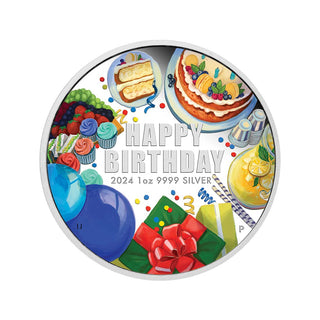 Happy Birthday 2024 1oz Silver Proof Coloured Coin