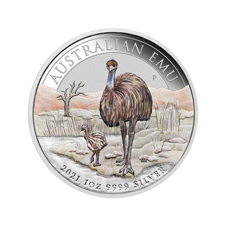 2021 Melbourne Money Expo ANDA Special Australian Emu 1oz Silver Coloured