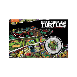 Teenage Mutant Ninja Turtles 40th Anniversary 2024 1oz Silver Coloured Coin in Card