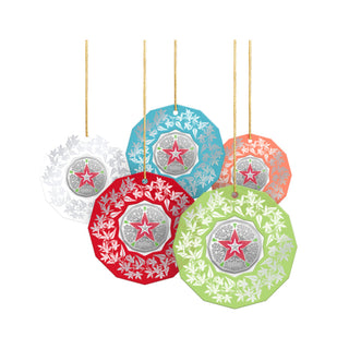 Christmas Decoration - Festive Floral 2023 50c Coloured Uncirculated - Set Of 5