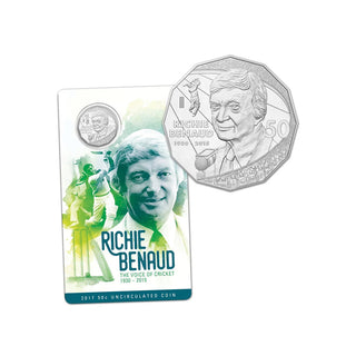 2017 Richie Benaud 50c Uncirculated Carded Coin