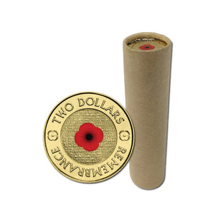 2012 Remembrance Day $2 Coloured Red Poppy From Roll