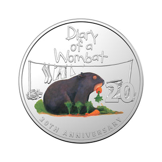 2022 Diary of a Wombat 20th Anniversary Coloured 20c PNC